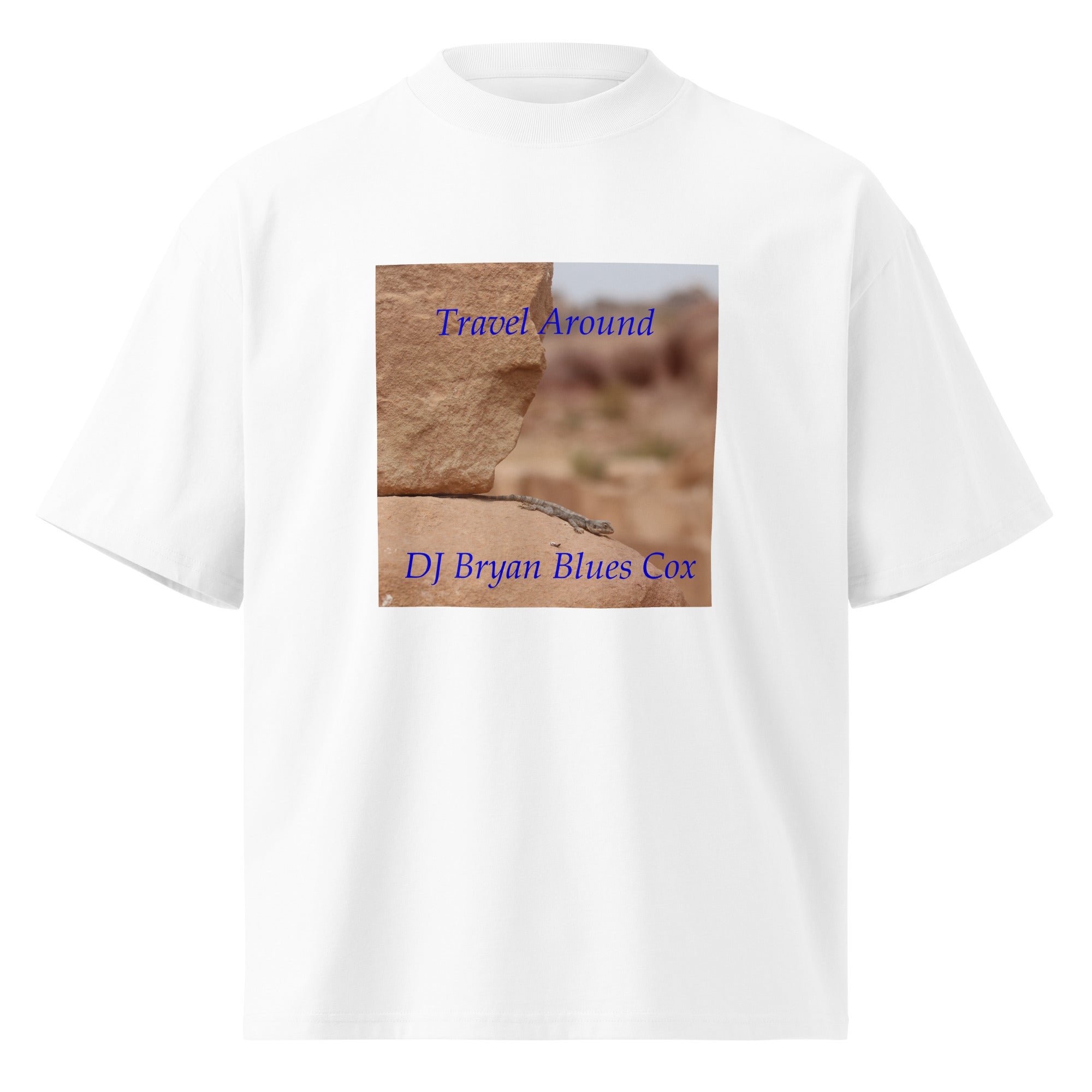 Travel Around - Unisex Oversized High Neck T-Shirt
